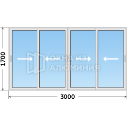 Окно из алюминиевого профиля под ключ для террасы AL-149